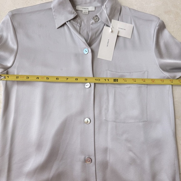 Vince Silk button up shirt gray size XXS - Picture 12 of 16